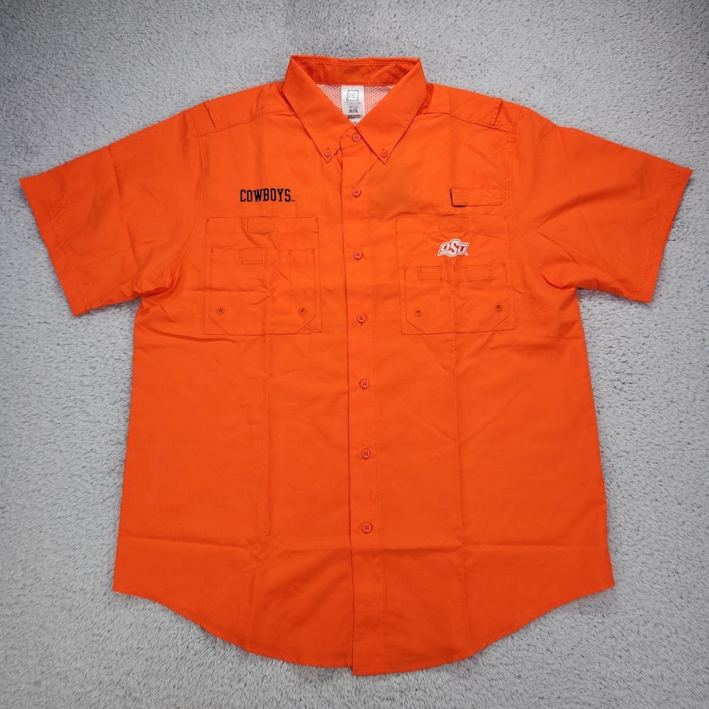 Oklahoma State Cowboys Shirt Mens Large Orange NCAA Football Proedge UPF 50+